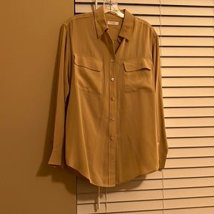 Equipment camel colored silk blouse